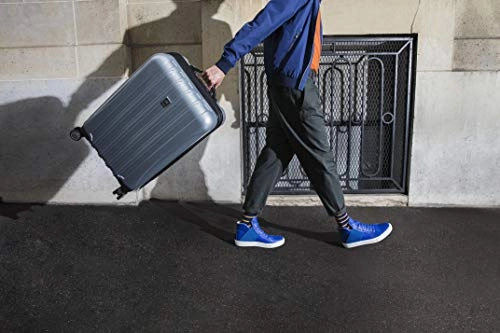 DELSEY Paris Helium Aero Hardside Expandable Luggage with Spinner Wheels, Titanium, Checked-Medium 25 Inch