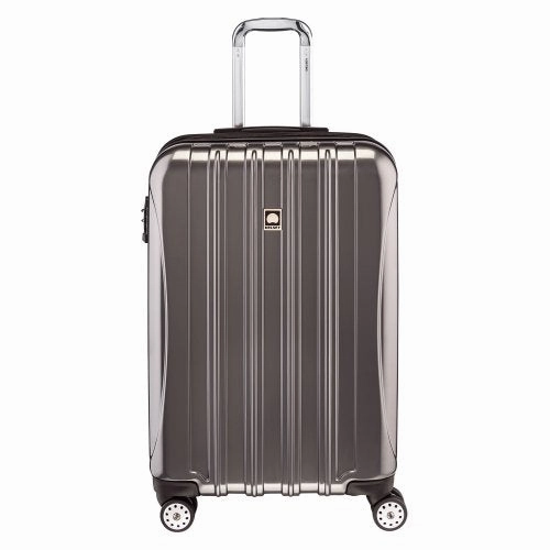 DELSEY Paris Helium Aero Hardside Expandable Luggage with Spinner Wheels, Titanium, Checked-Medium 25 Inch