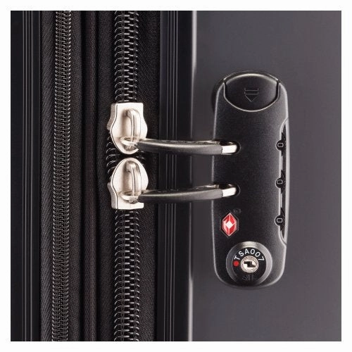 DELSEY Paris Helium Aero Hardside Expandable Luggage with Spinner Wheels, Titanium, Checked-Medium 25 Inch