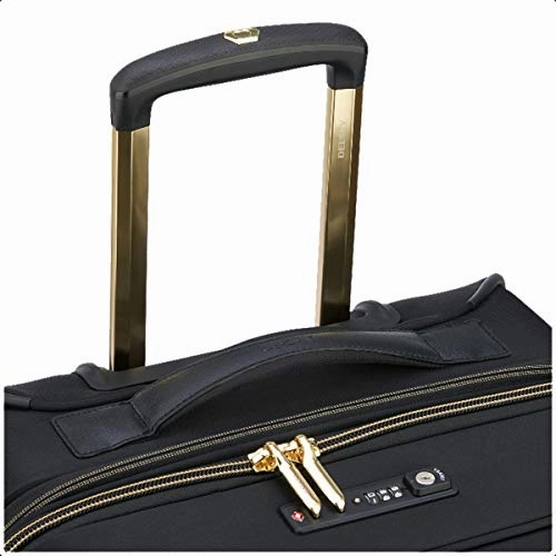 DELSEY Paris Montrouge Softside Expandable Luggage with Spinner Wheels, Black, Carry-On 21 Inch