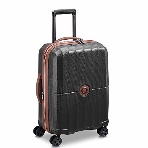 DELSEY Paris St. Tropez Hardside Expandable Luggage with Spinner Wheels, Black, Checked-Large 28 Inch