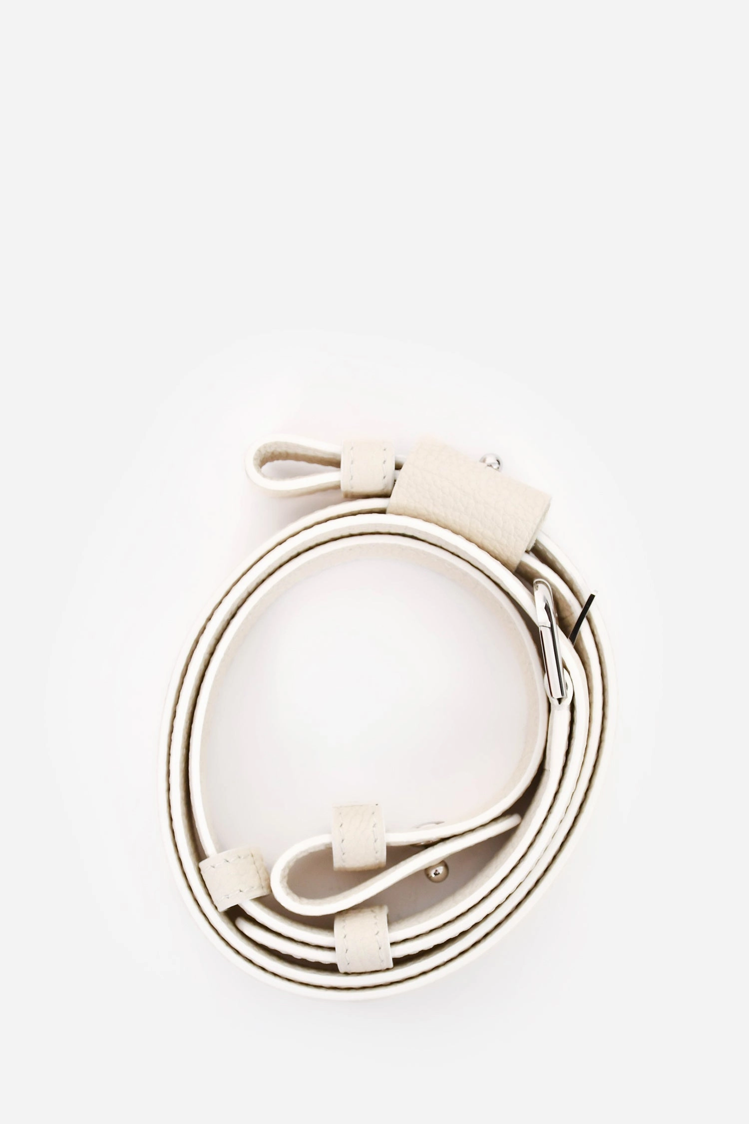 Delvaux White Leather Silver Stitch Detail Brilliant MM Top Handle SHW (As Is)