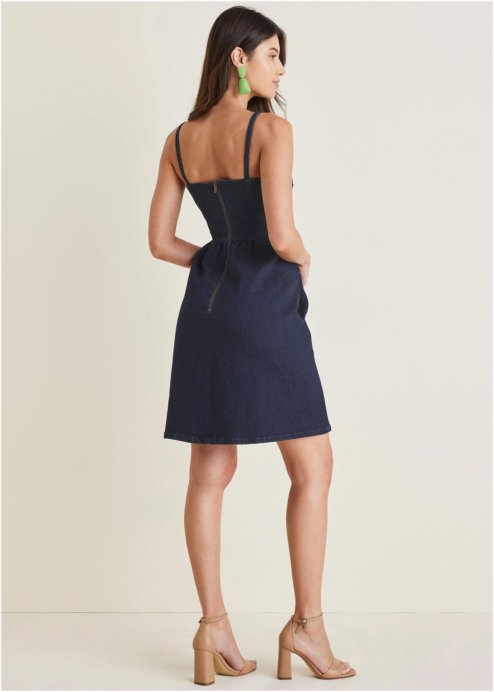 Denim A-Line Dress - Dark Wash