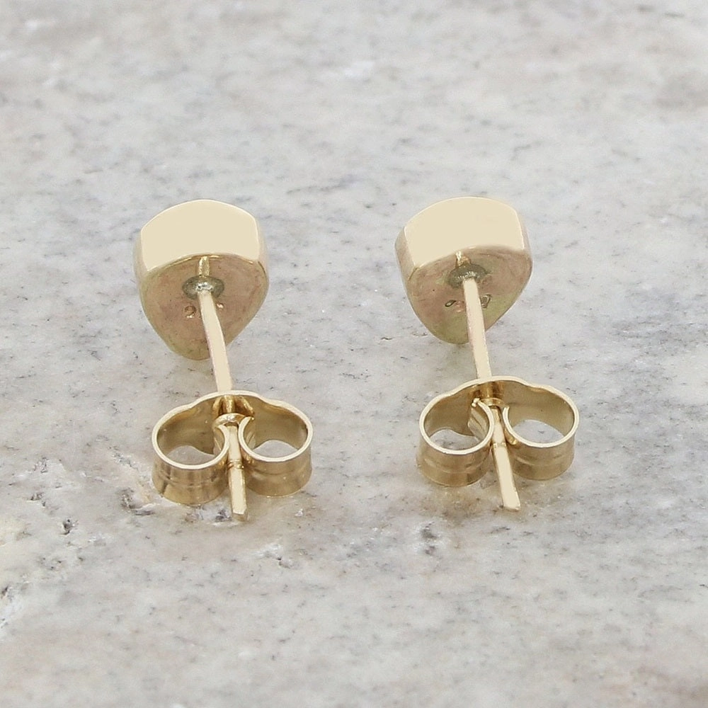 Derbyshire Blue John 9ct Yellow Gold Teardrop Shape Stud Earrings