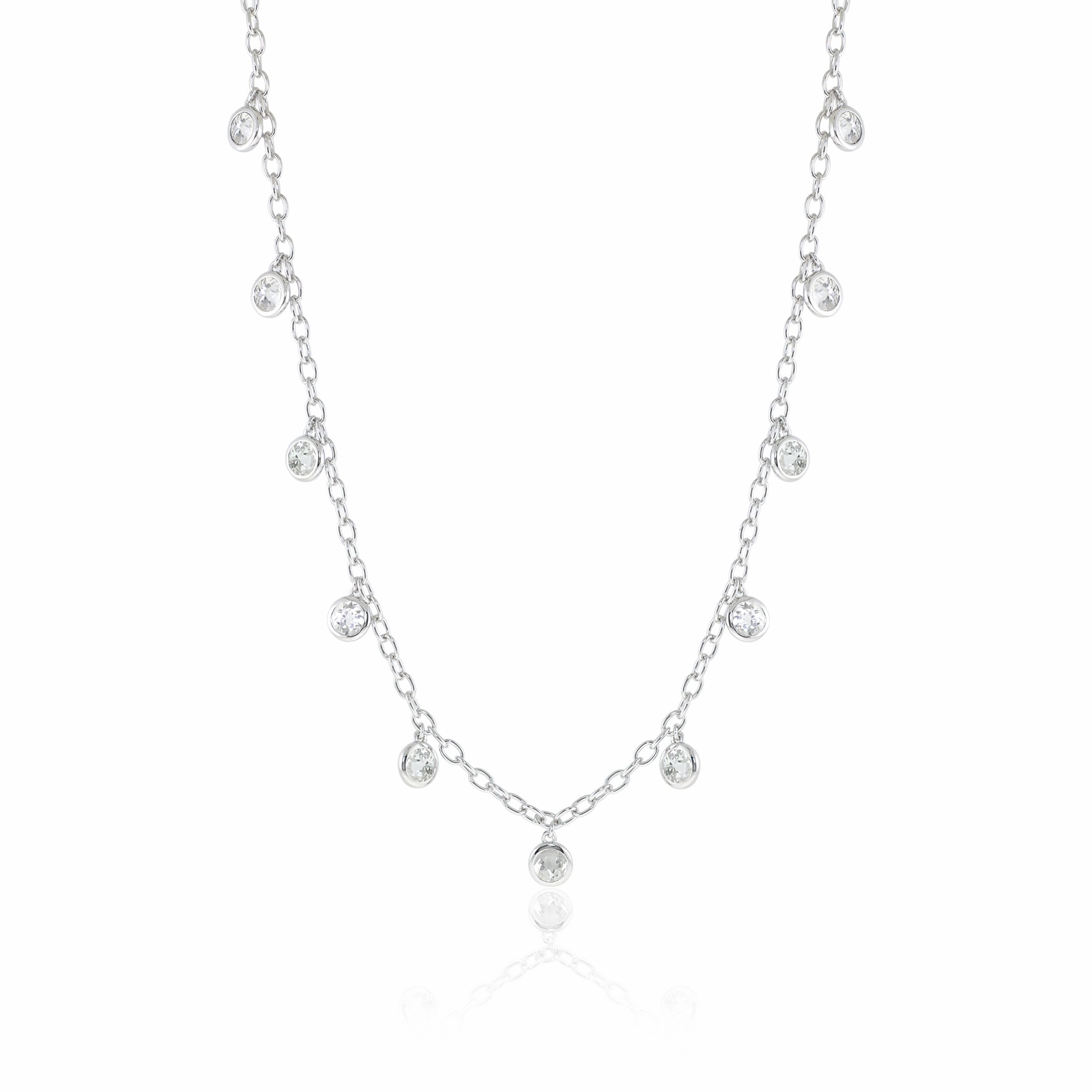 Dewdrops Necklace in White Topaz