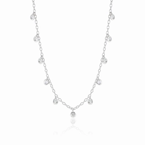 Dewdrops Necklace in White Topaz