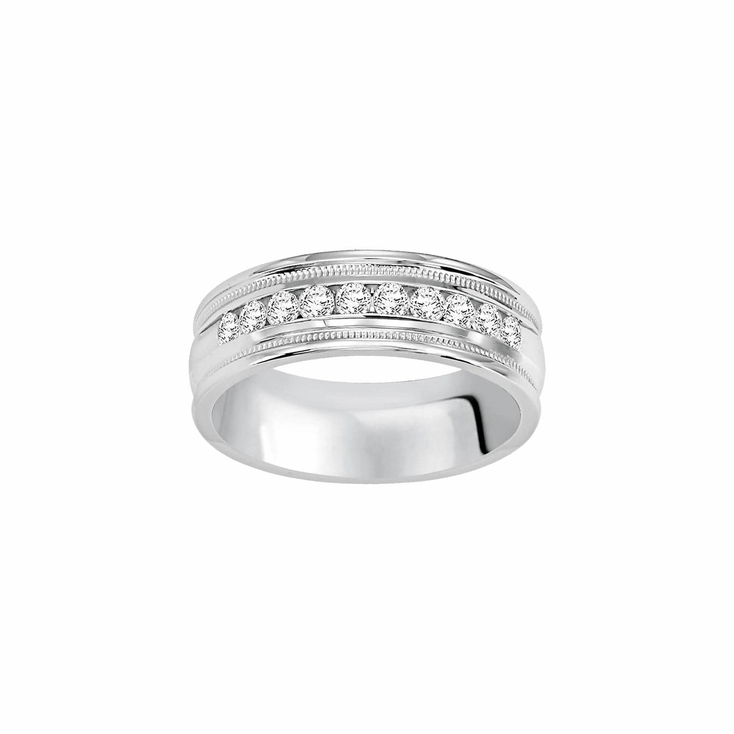 Diamond and Milgrain Band