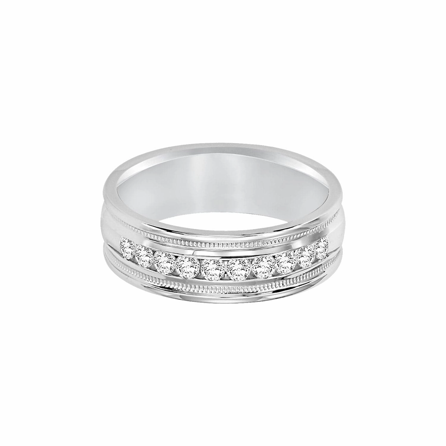 Diamond and Milgrain Band