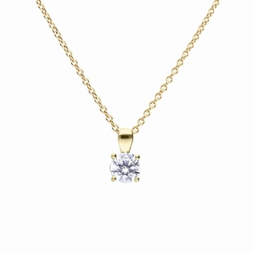 Diamonfire Sterling Silver Gold Tone 1.0ct Zirconia Pendant and Chain P5395