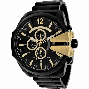Diesel Men's Watch - Mega Chief Quartz Chronograph Black Dial Steel Bracelet | DZ4338