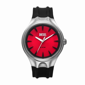 Diesel Streamline Black Silicone Watch with Three-Hand Movement - DZ2202