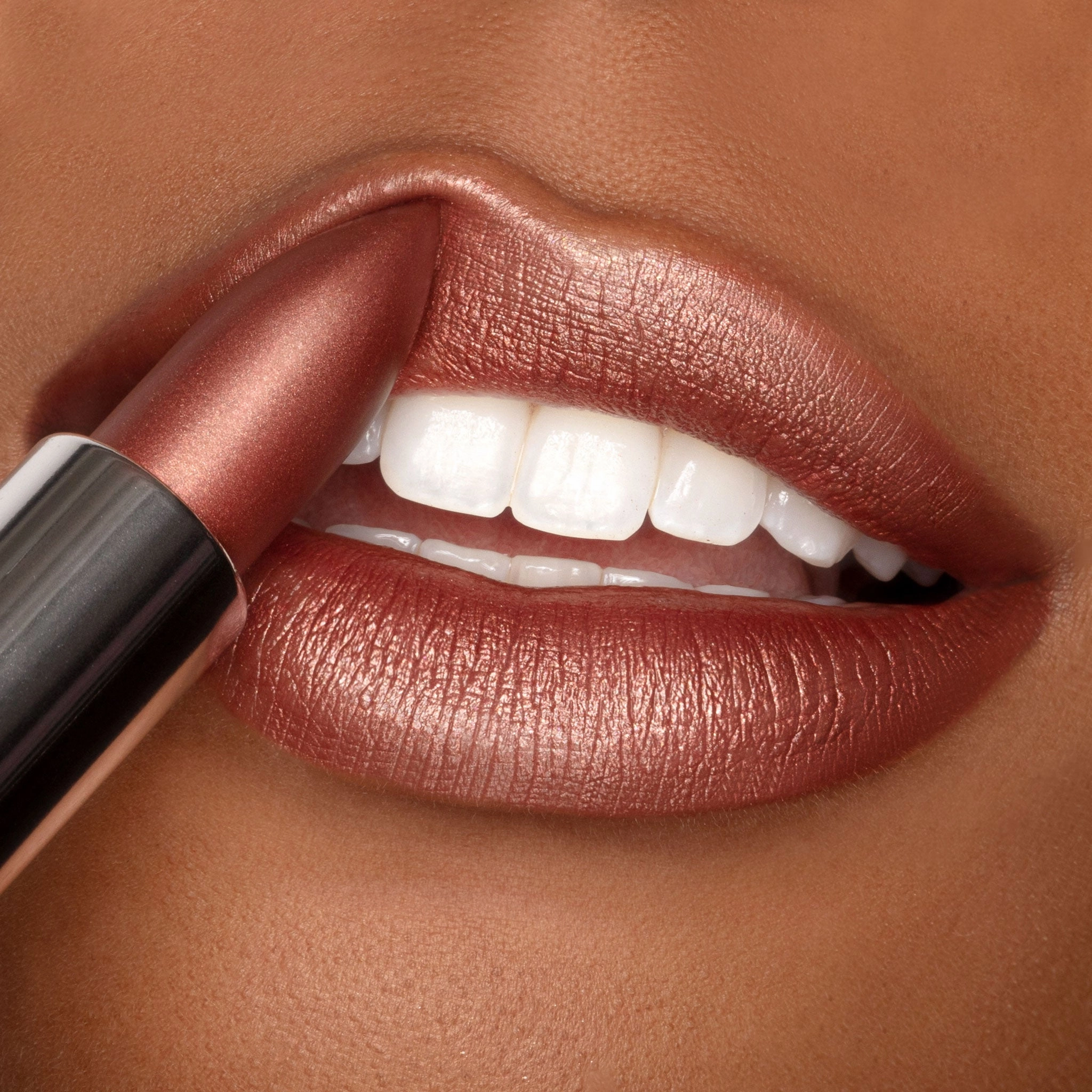 Diva Crme | A Frosted Rich Bronze with Gold Shimmer Lipstick