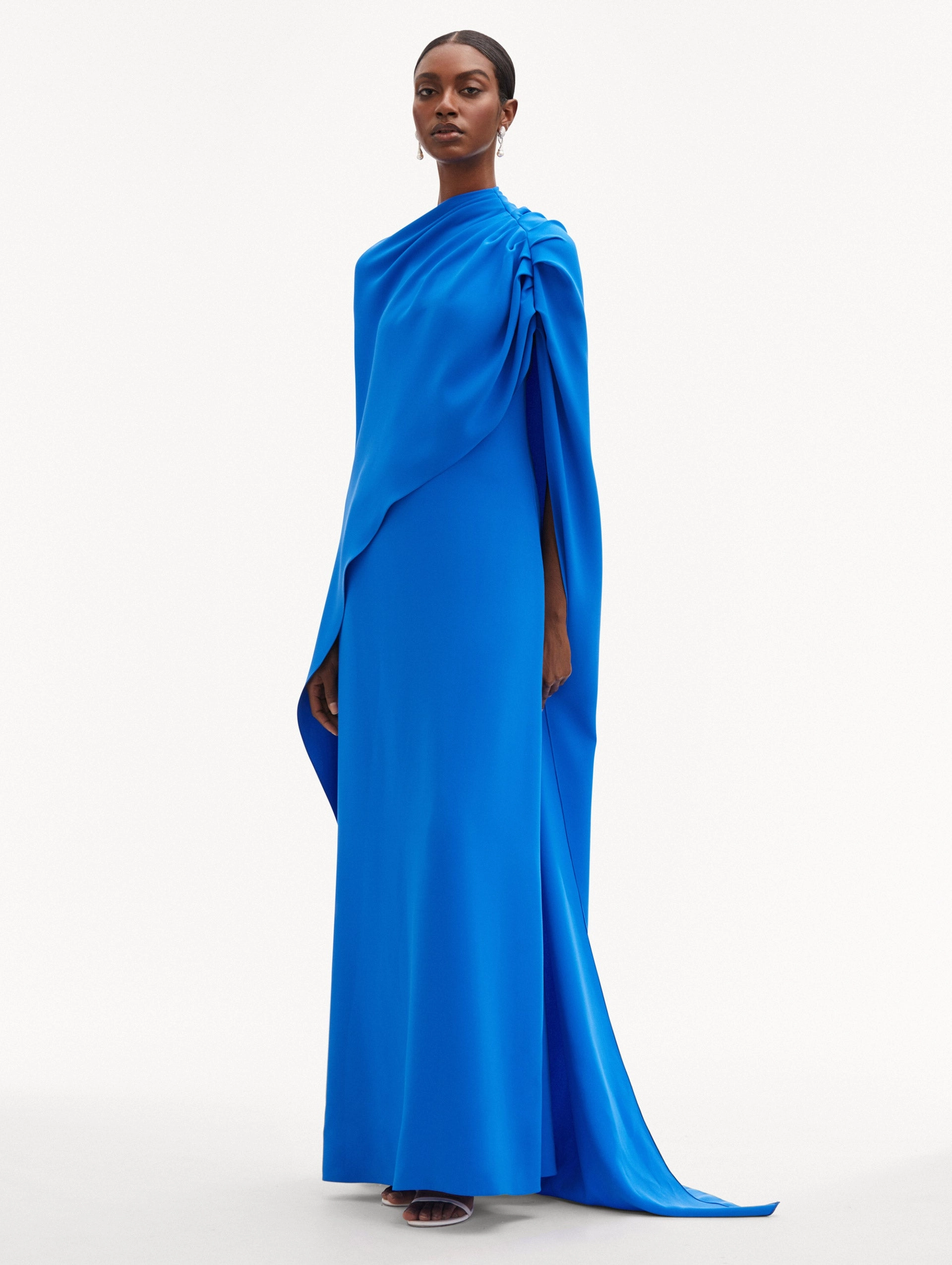 Draped-Detail Georgette Caftan