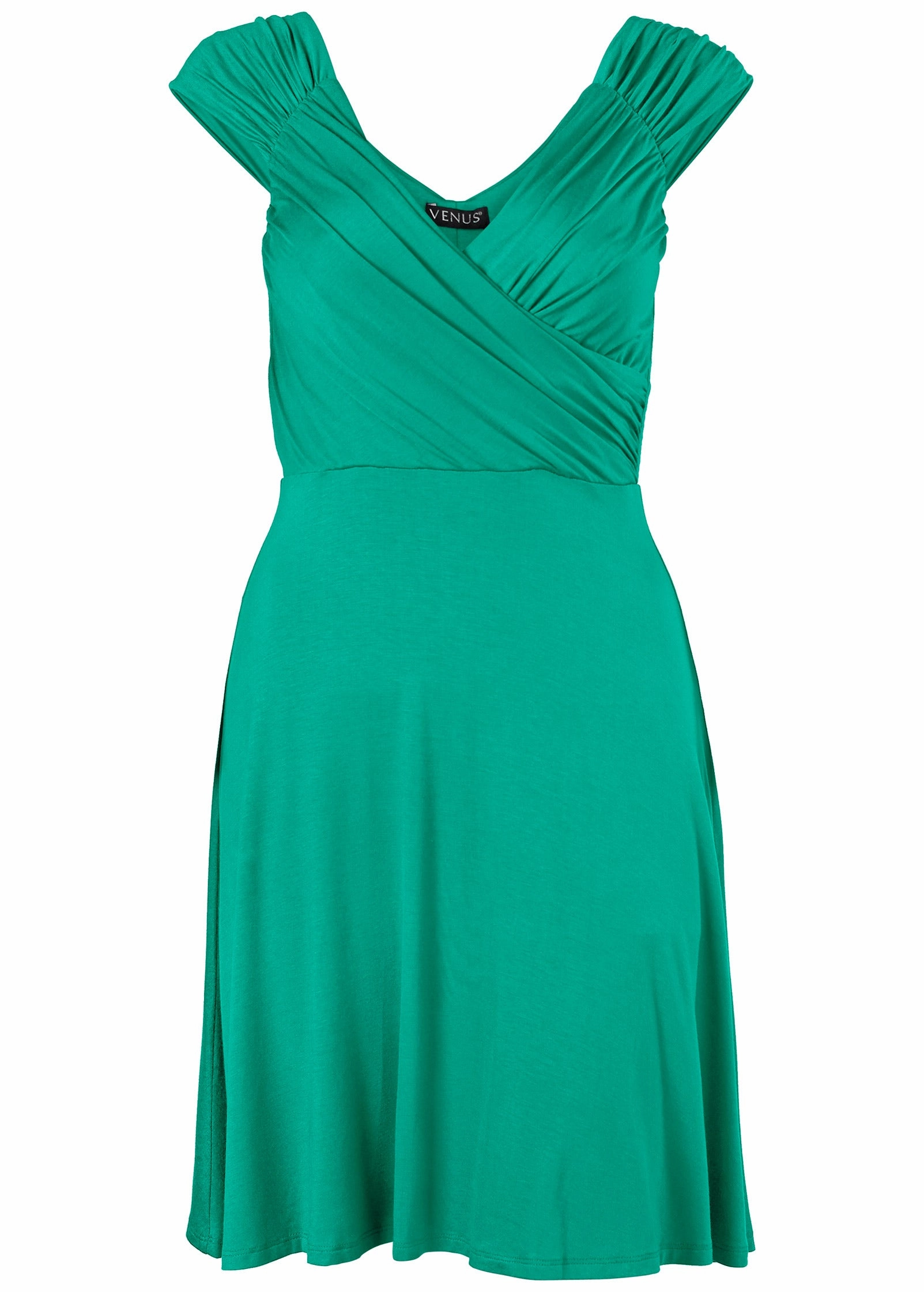 Draped Front Dress - Green