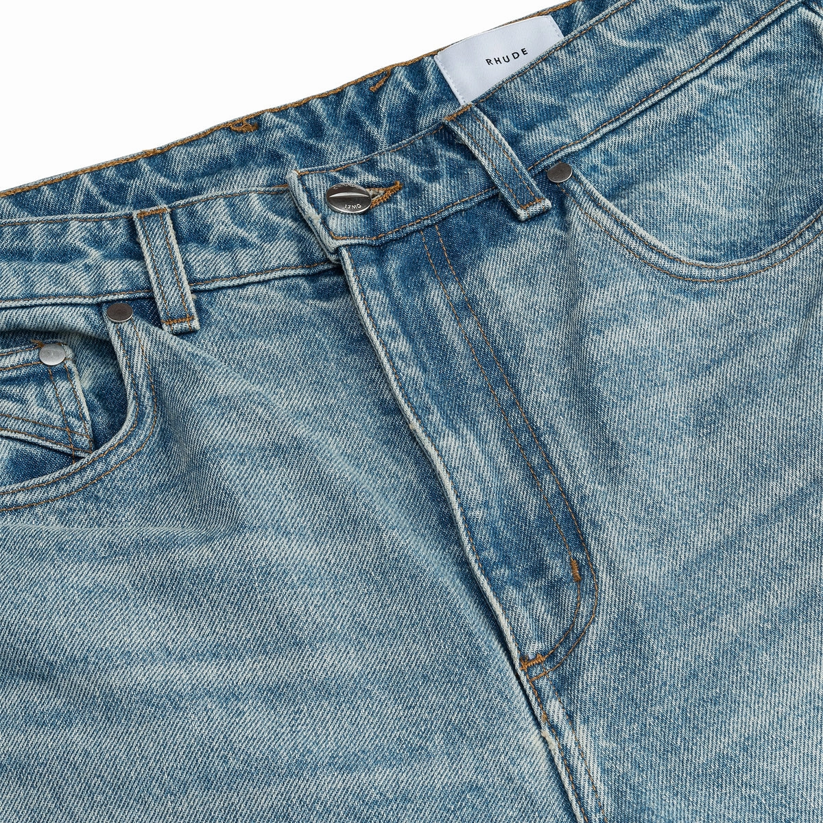 Drop Crotch Denim Shorts 'Light Indigo'