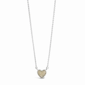 Dune Jewelry Sterling Silver Delicate Dune Heart Necklace