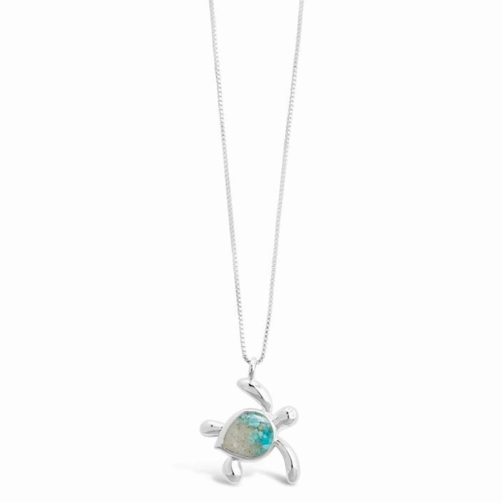 Dune Jewelry Sterling Silver Turquoise Gradient Turtle Necklace