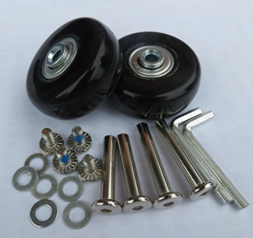 E&L 70 X 24(mm), 1 Set of Luggage Suitcase Replacement Wheels with ABEC 608zz Bearings, Packaged with Our own Designed Bag @ Eric & Leon Logo (70 X 24(mm))