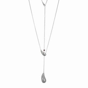 Elle Sterling Silver Teardrop Lariat Necklace