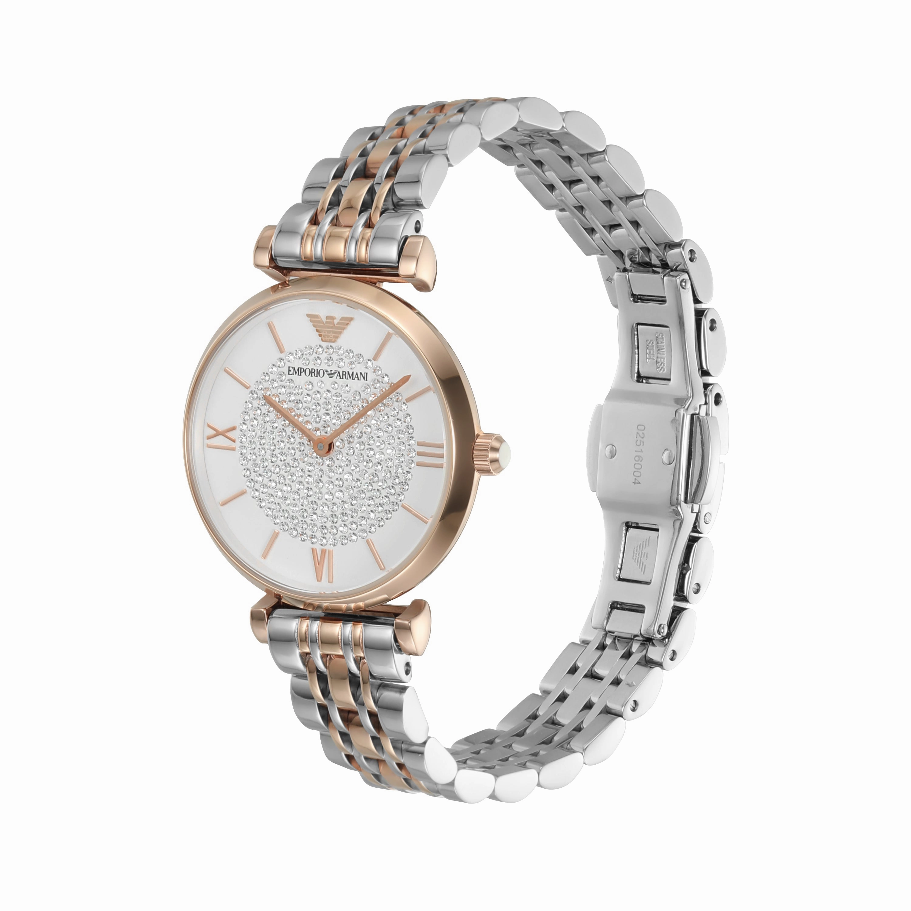 Emporio Armani Elegant Crystal Dial Two-Tone Women's Watch AR1926