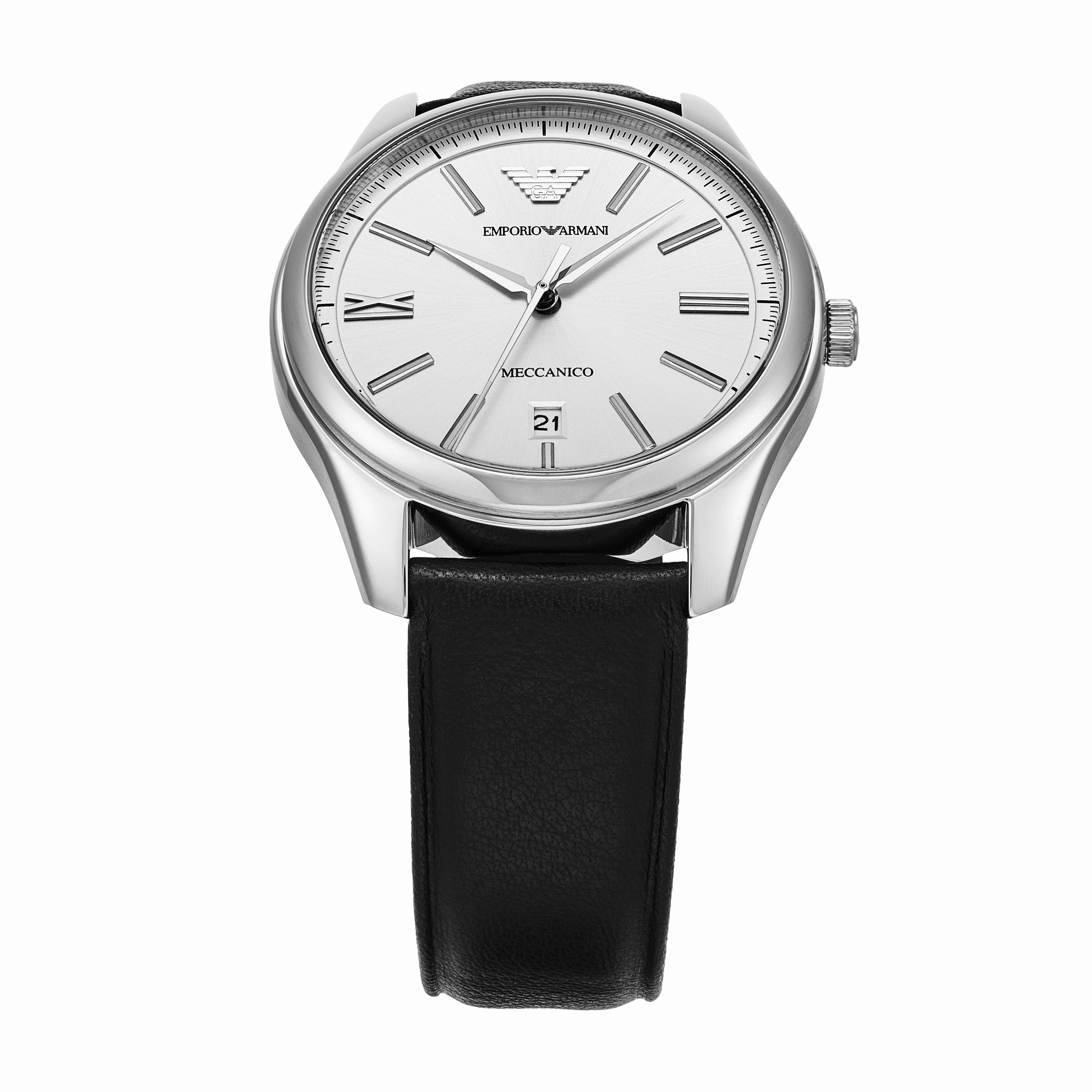 Emporio Armani Luxurious Automatic Watch with Black Leather Strap AR60077