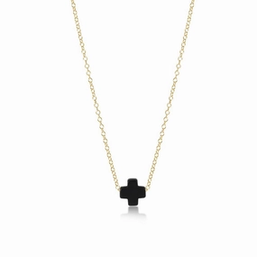 enewton 16" Necklace Gold - Signature Cross Onyx