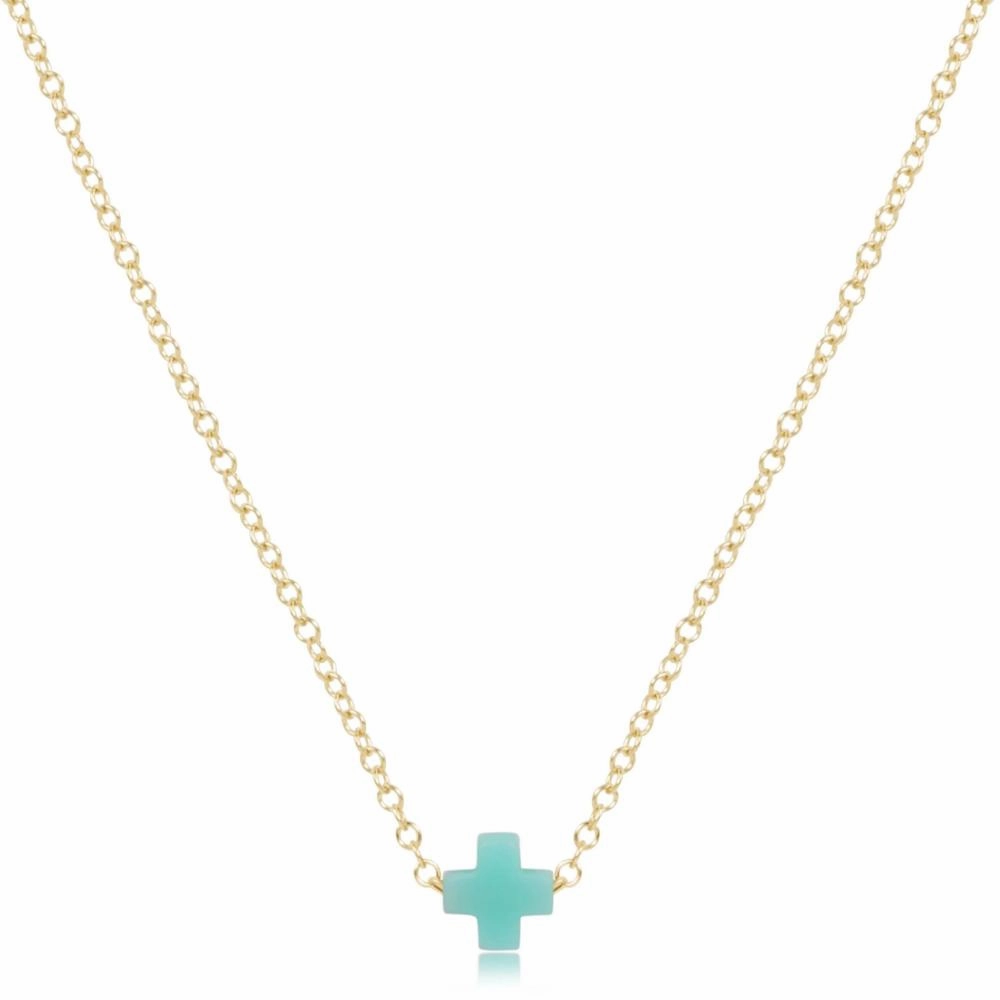 enewton 16" Necklace Gold - Signature Cross Small Charm - Mint
