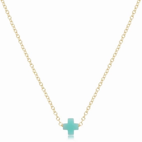 enewton 16" Necklace Gold - Signature Cross Small Charm - Mint