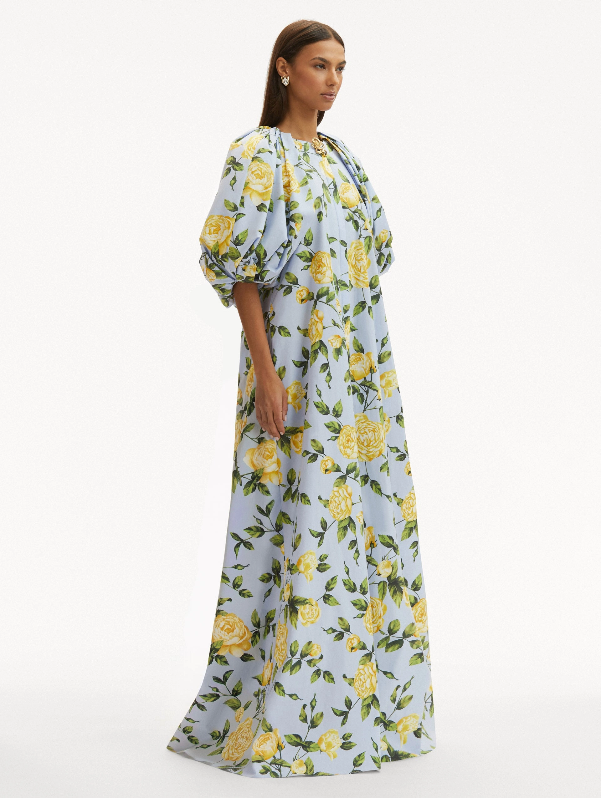 English Rose Cotton Poplin Caftan