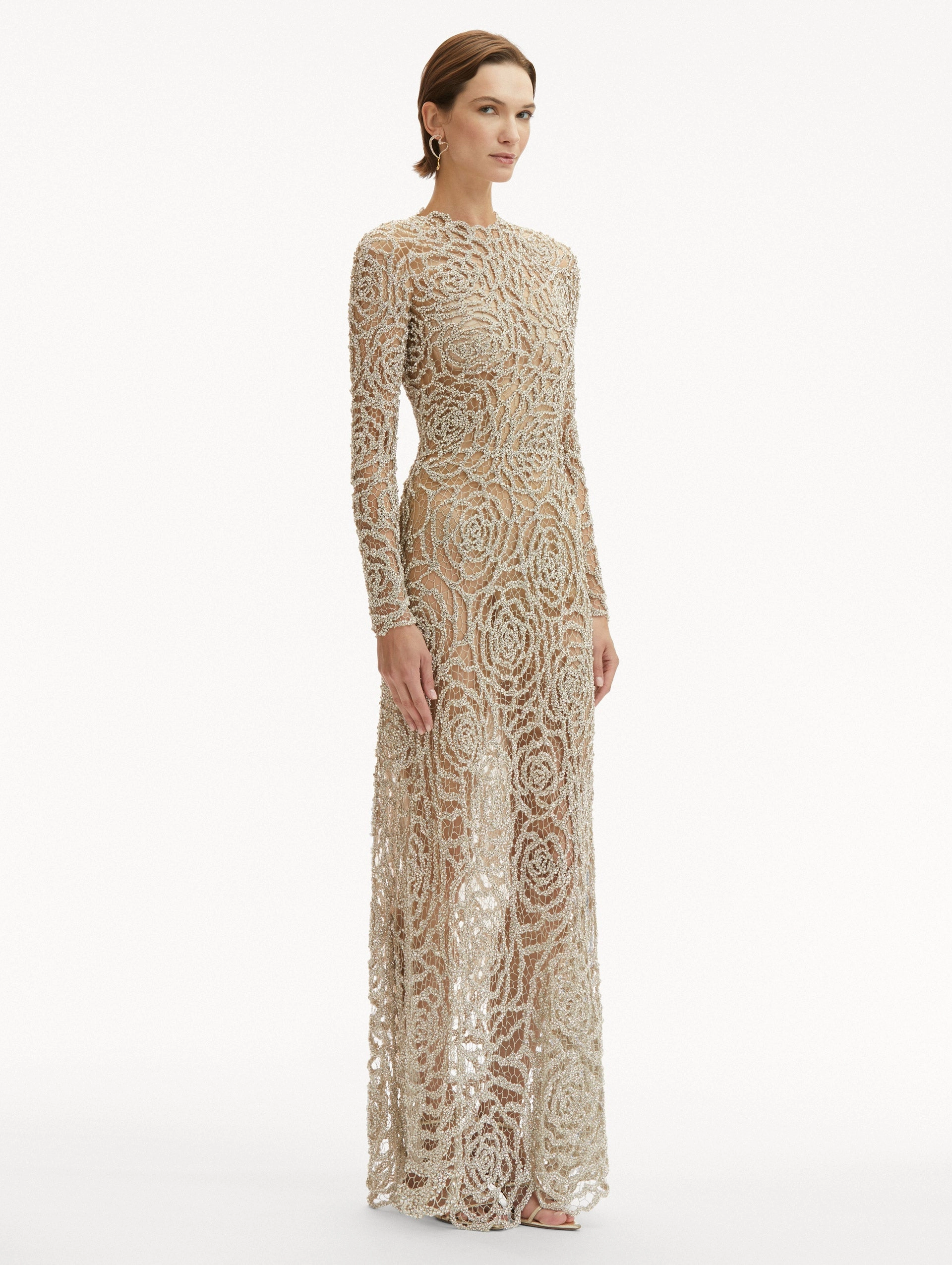 English Rose Crystal Embroidered Gown