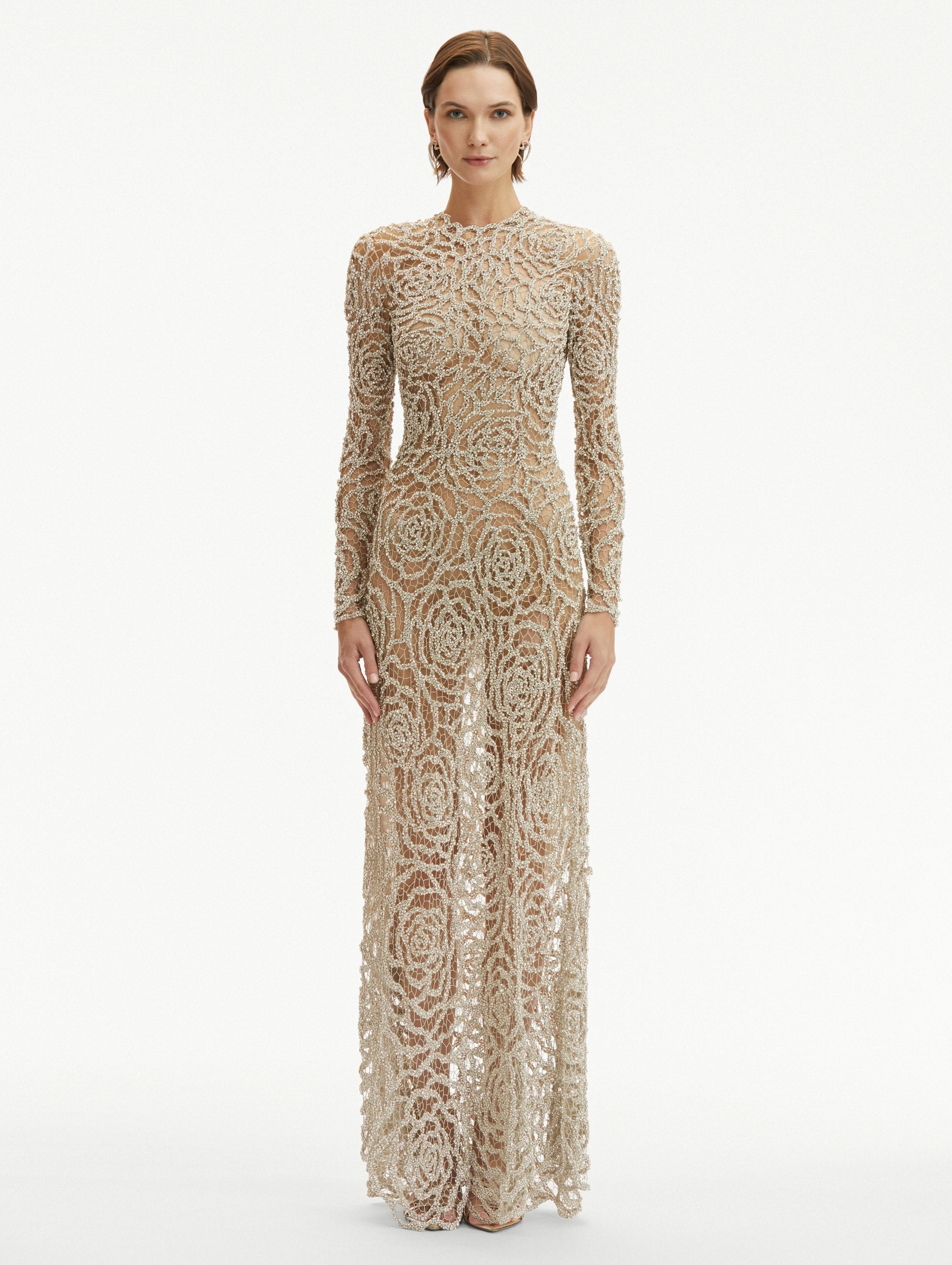 English Rose Crystal Embroidered Gown