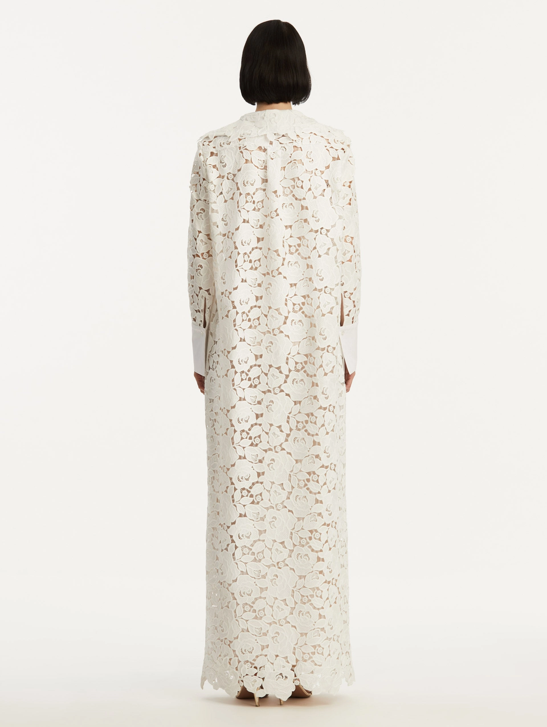 English Rose Guipure Long Sleeve Gown