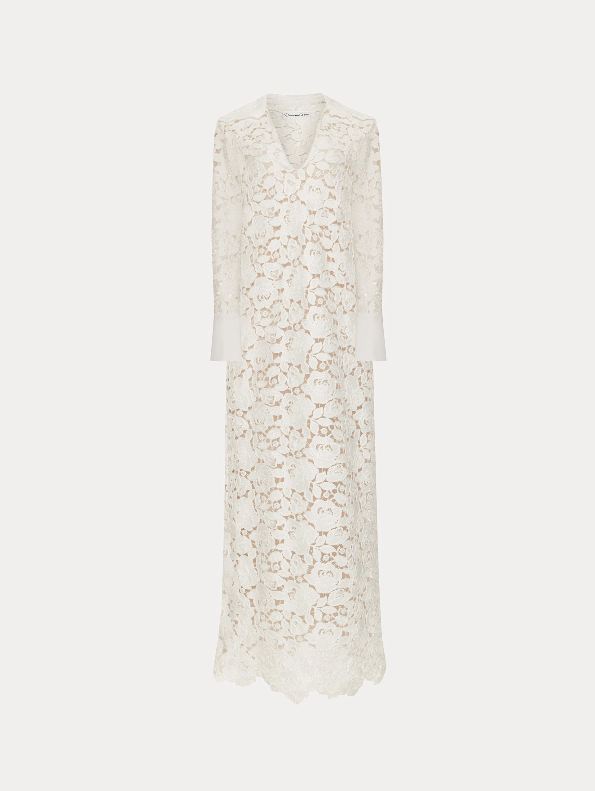 English Rose Guipure Long Sleeve Gown