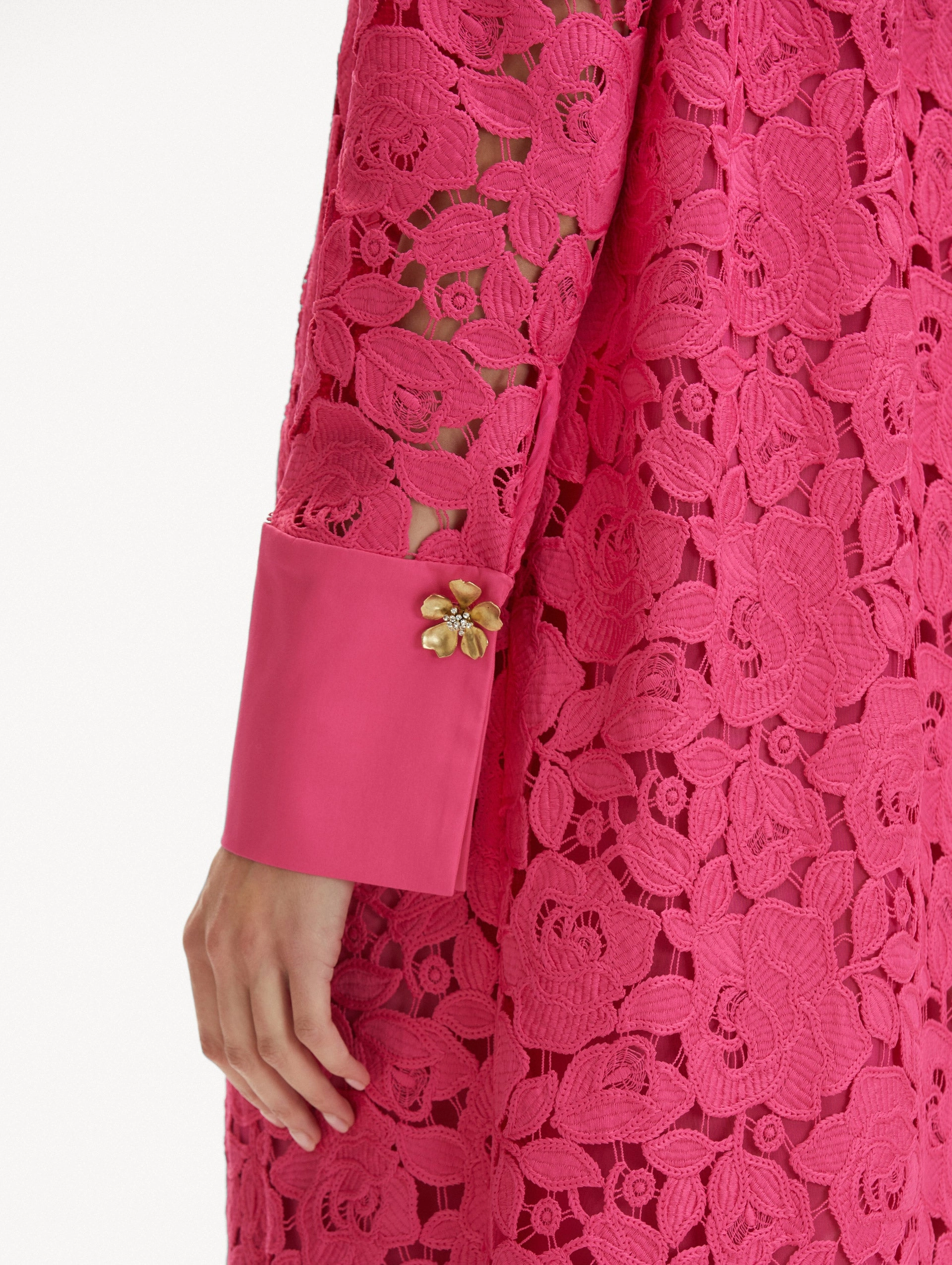 English Rose Guipure Long Sleeve Gown