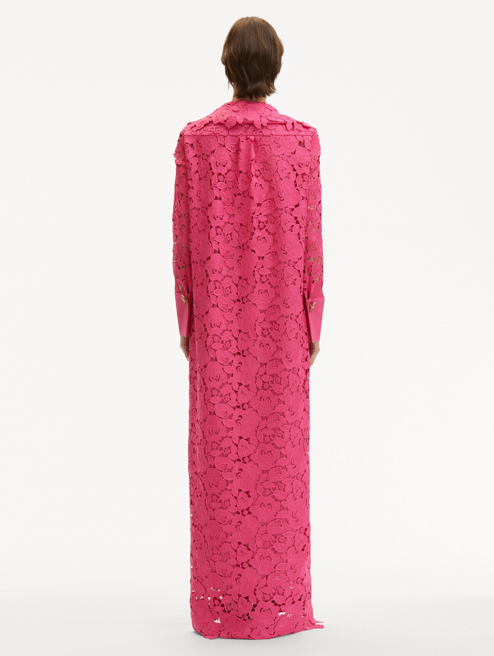 English Rose Guipure Long Sleeve Gown