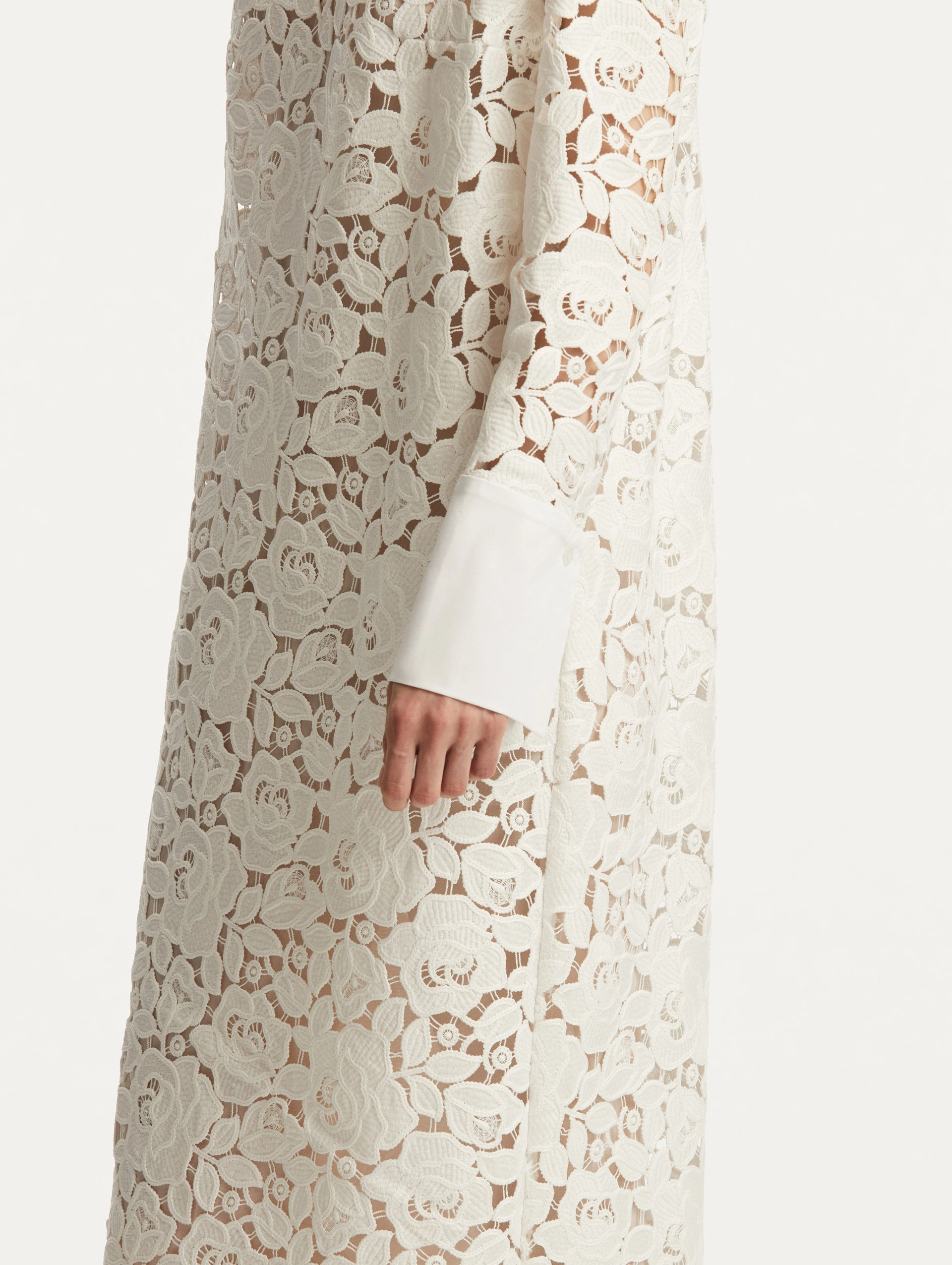 English Rose Guipure Long Sleeve Gown