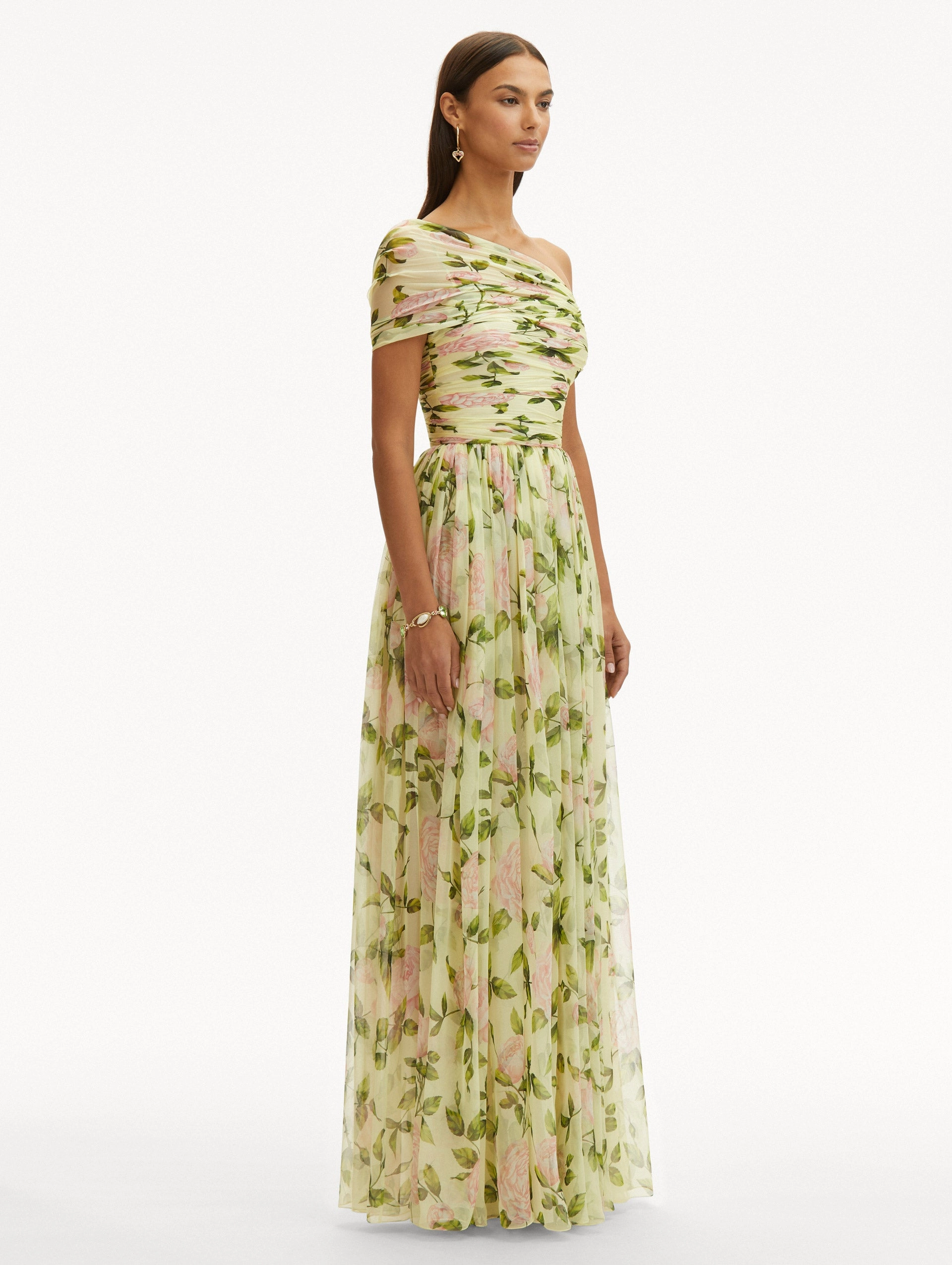 English Rose Silk Chiffon Gown