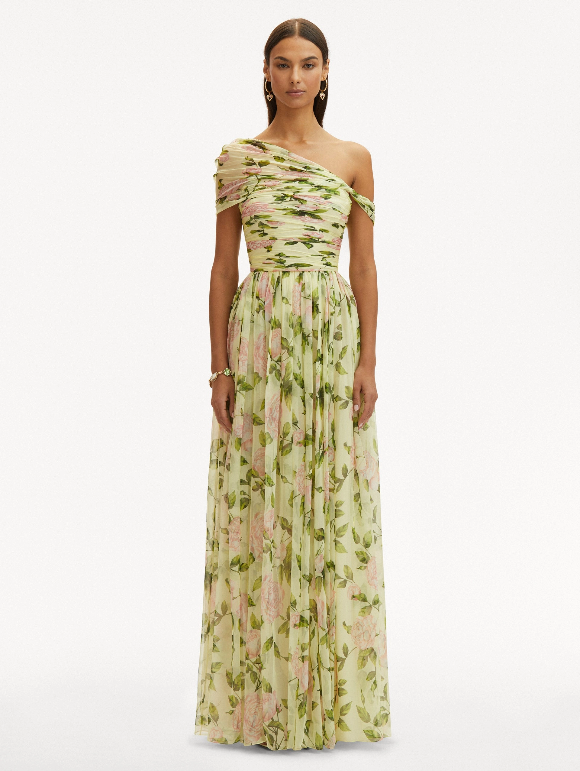 English Rose Silk Chiffon Gown
