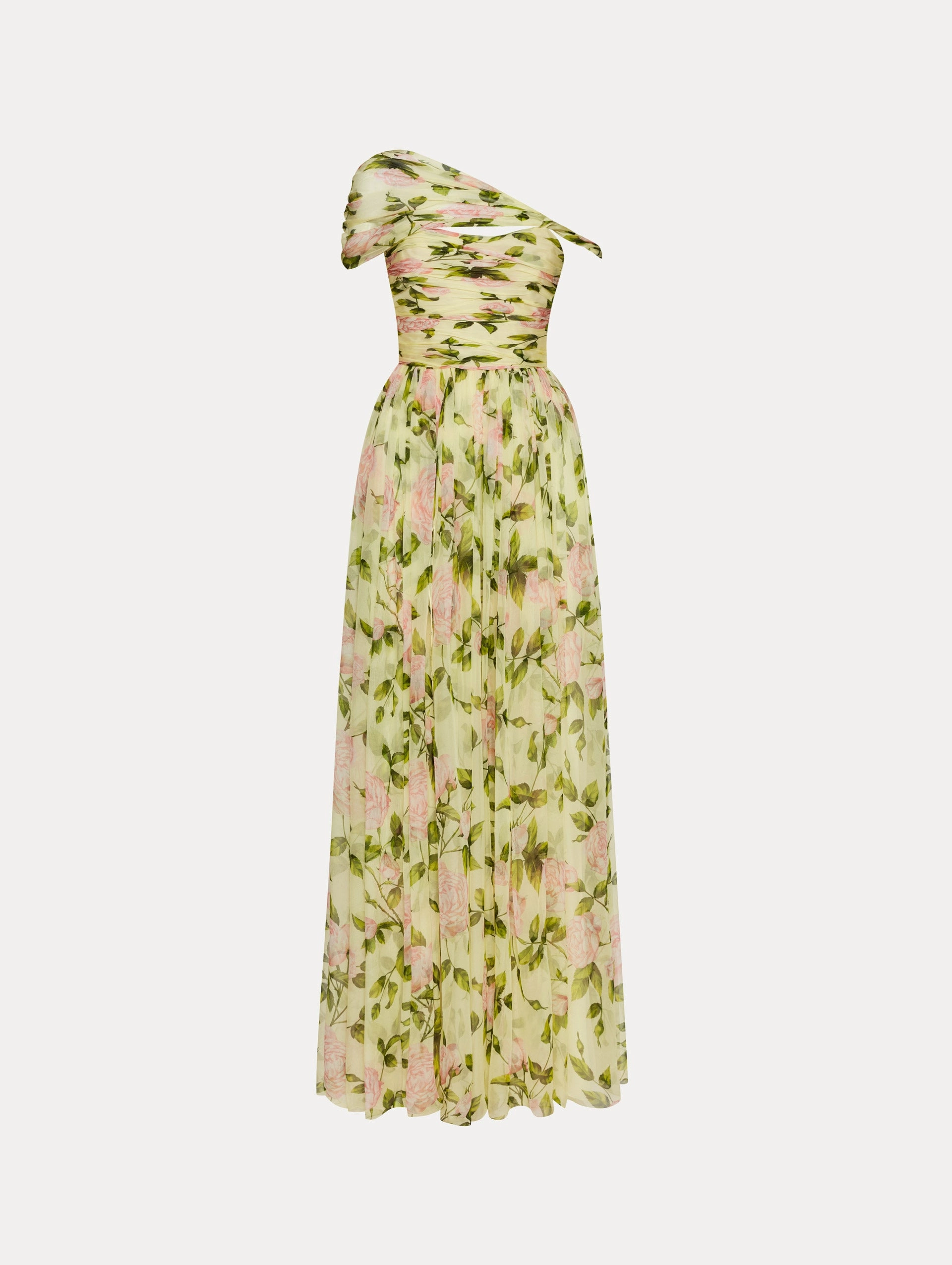 English Rose Silk Chiffon Gown