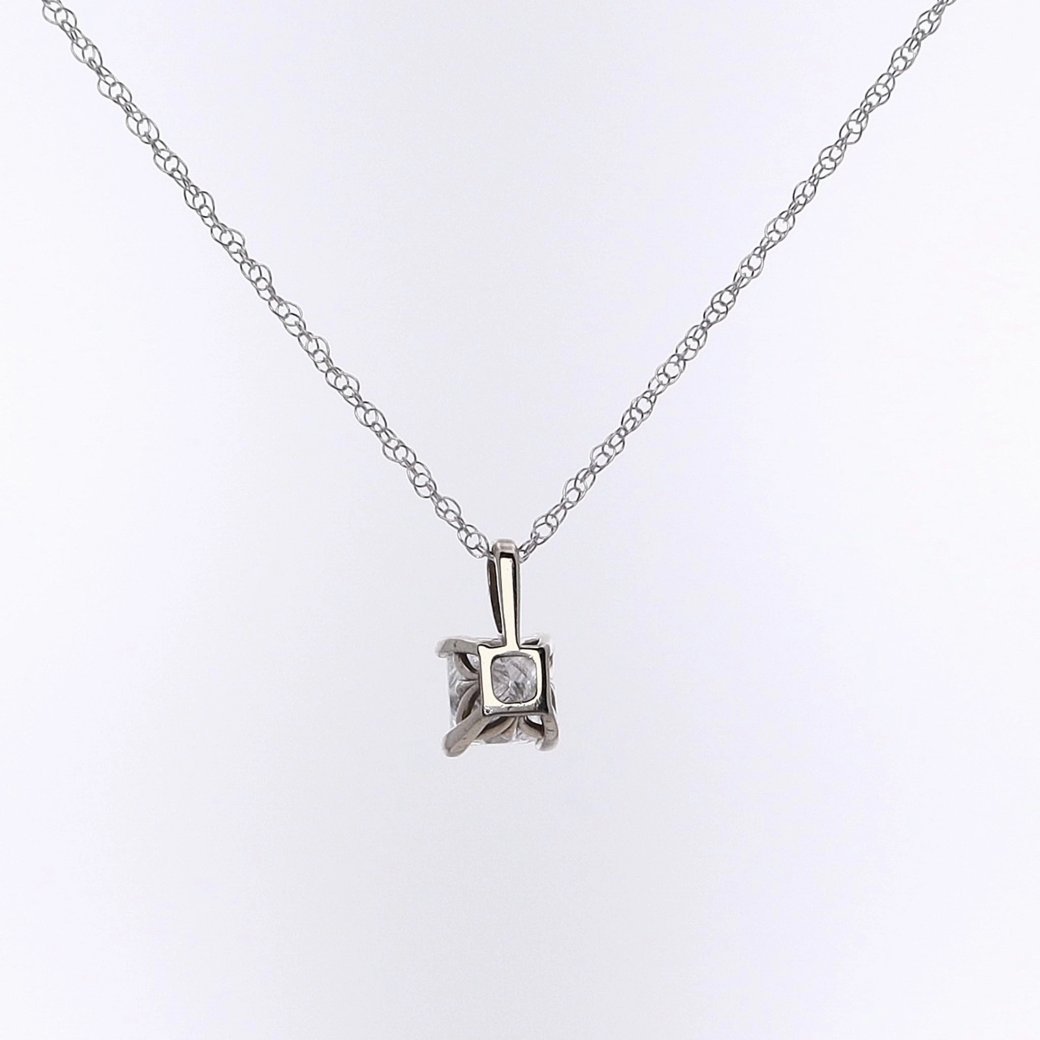 Estate 14 Karat White Gold Diamond Pendant Necklace