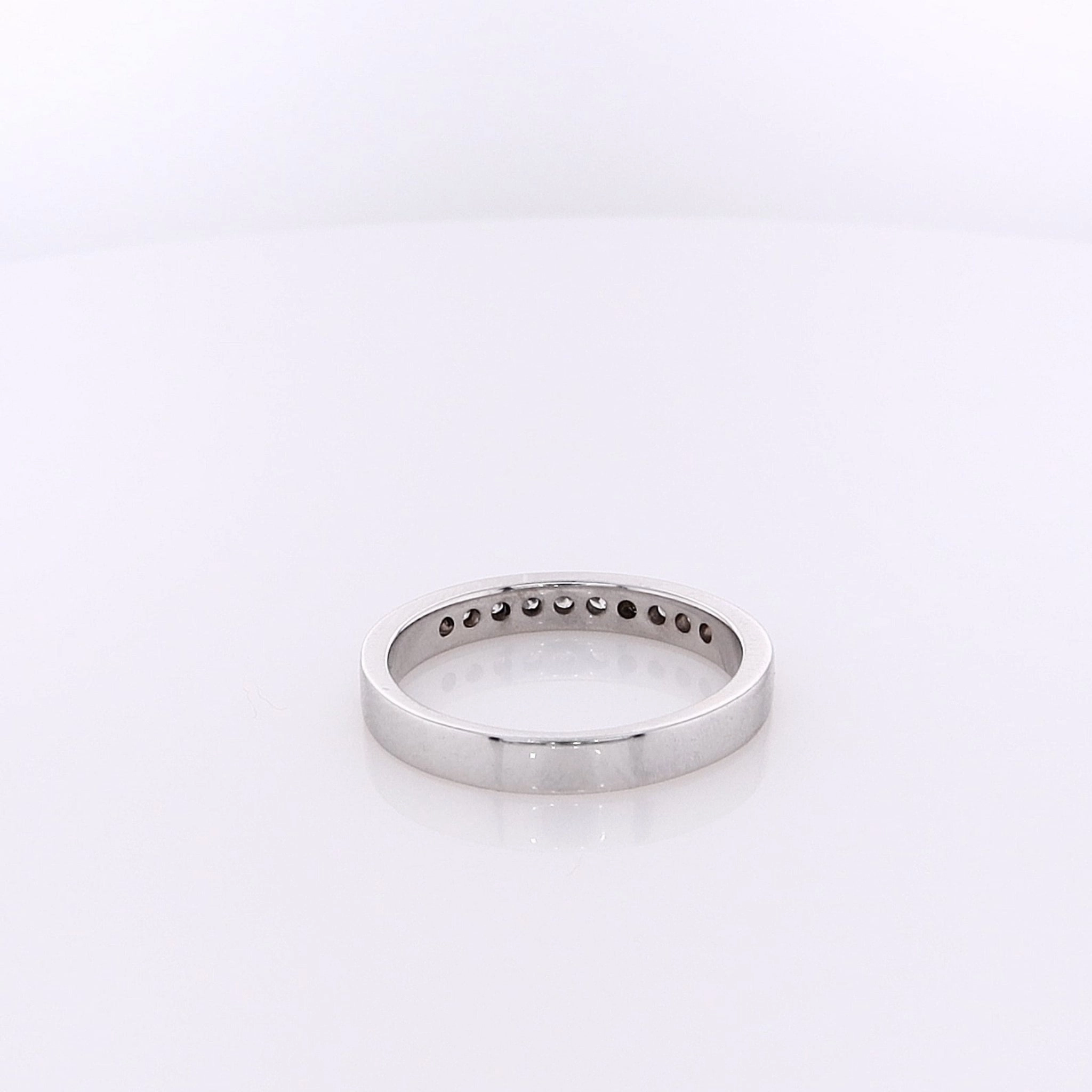 Estate 14 Karat White Gold Diamond Wedding Band
