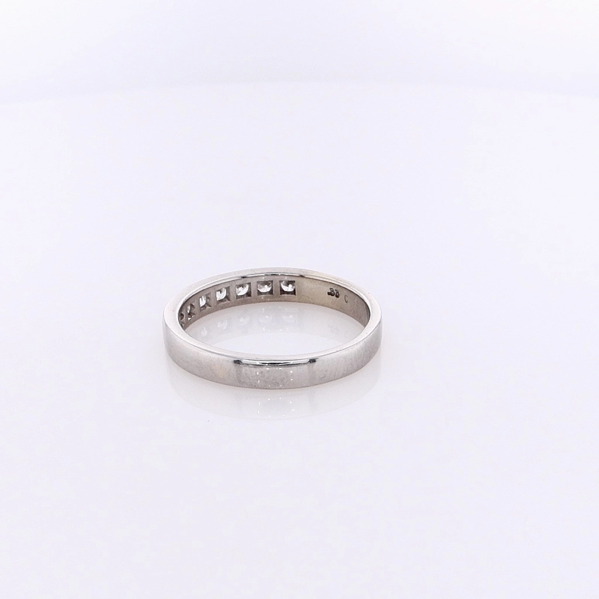 Estate 14 Karat White Gold Diamond Wedding Band