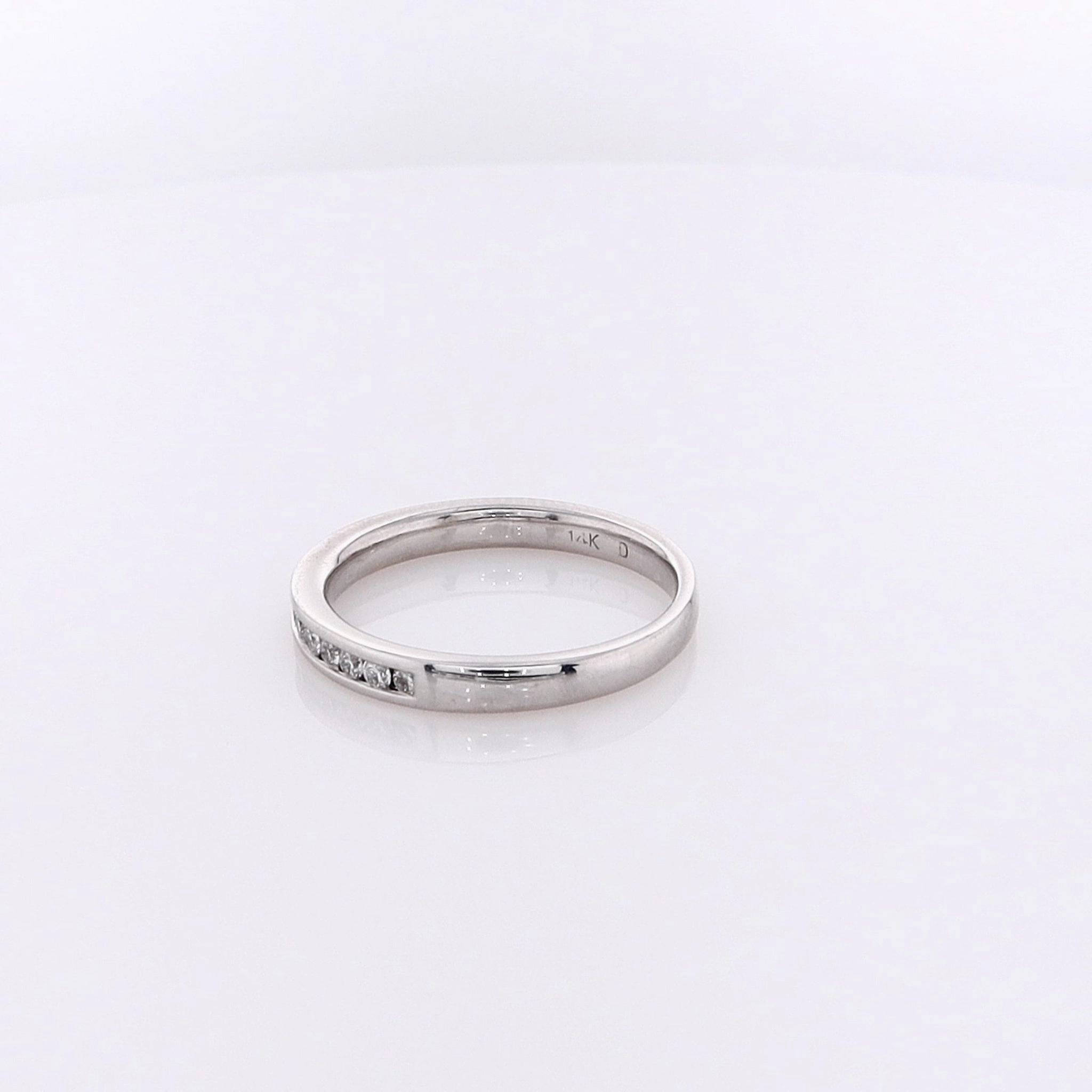 Estate 14 Karat White Gold Diamond Wedding Band