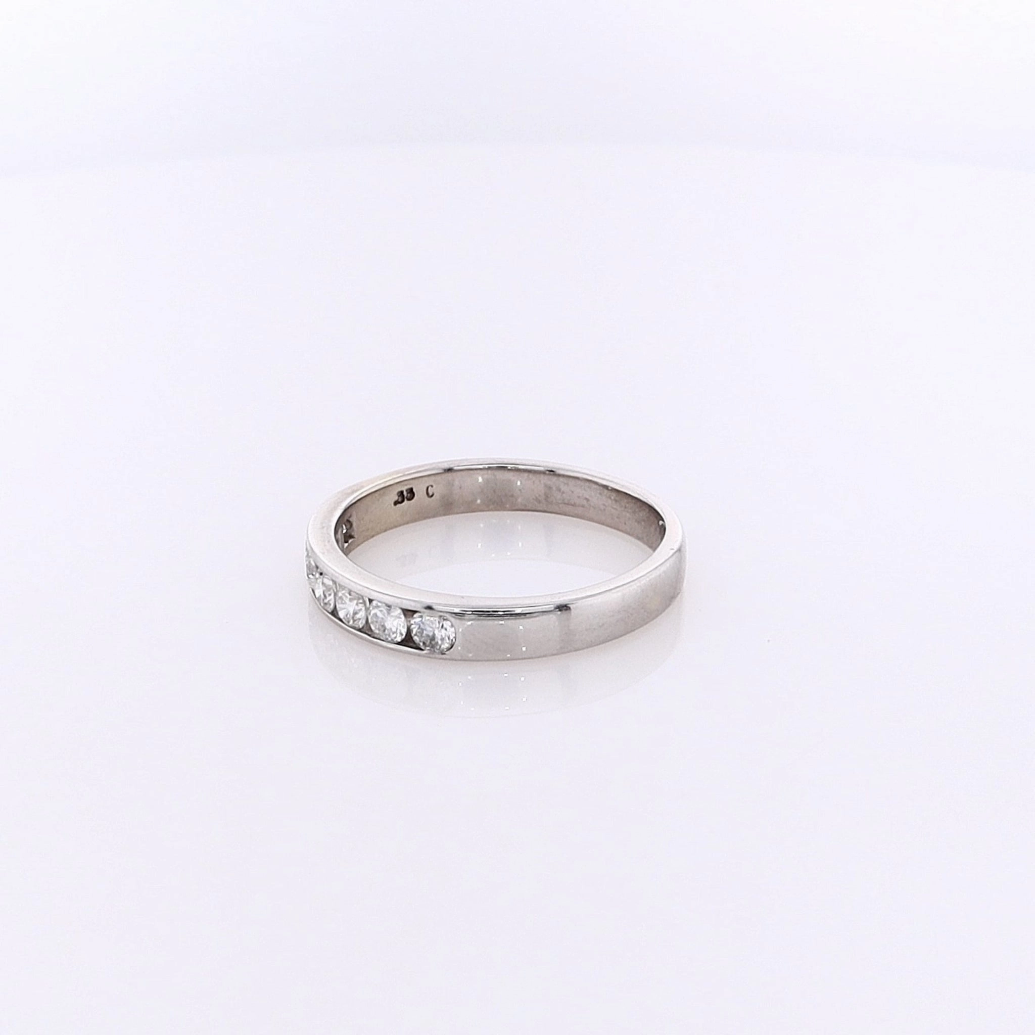 Estate 14 Karat White Gold Diamond Wedding Band