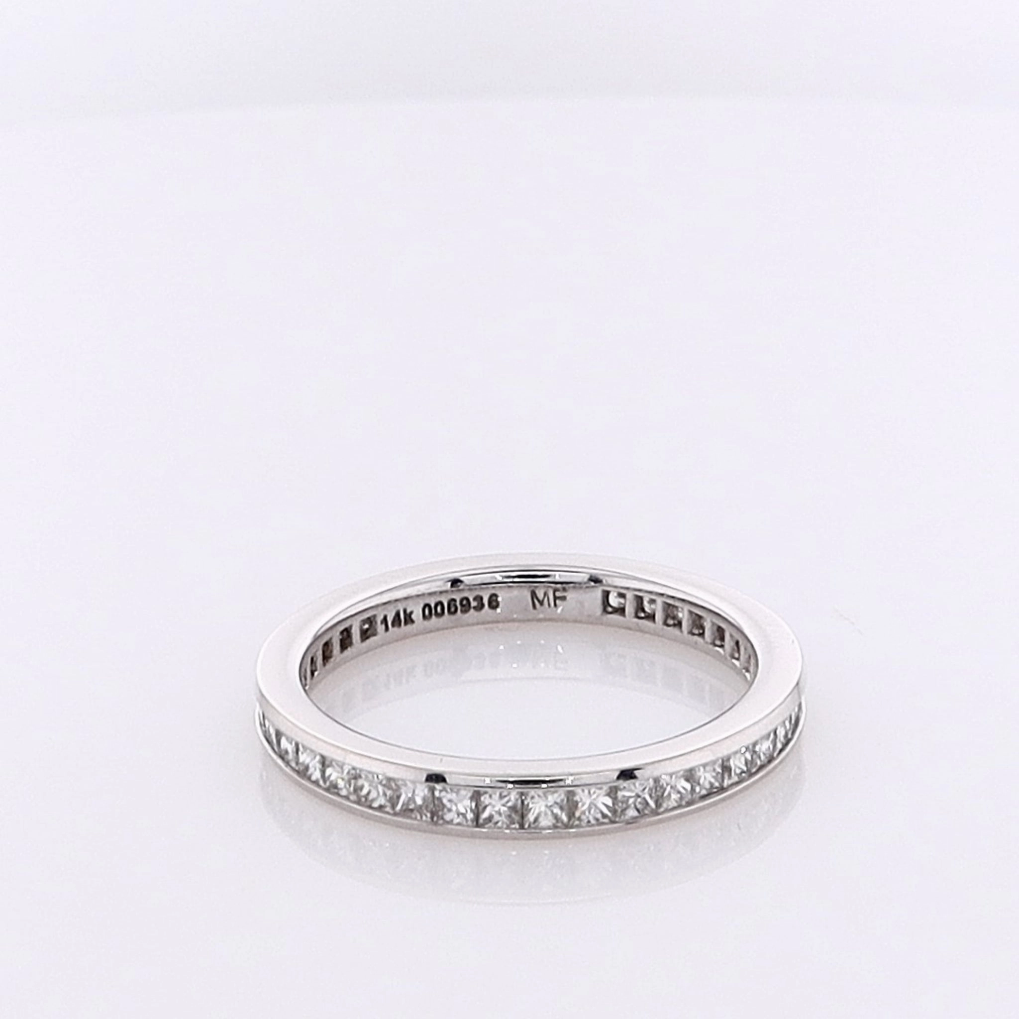 Estate 14 Karat White Gold Eternity Diamond Wedding Band
