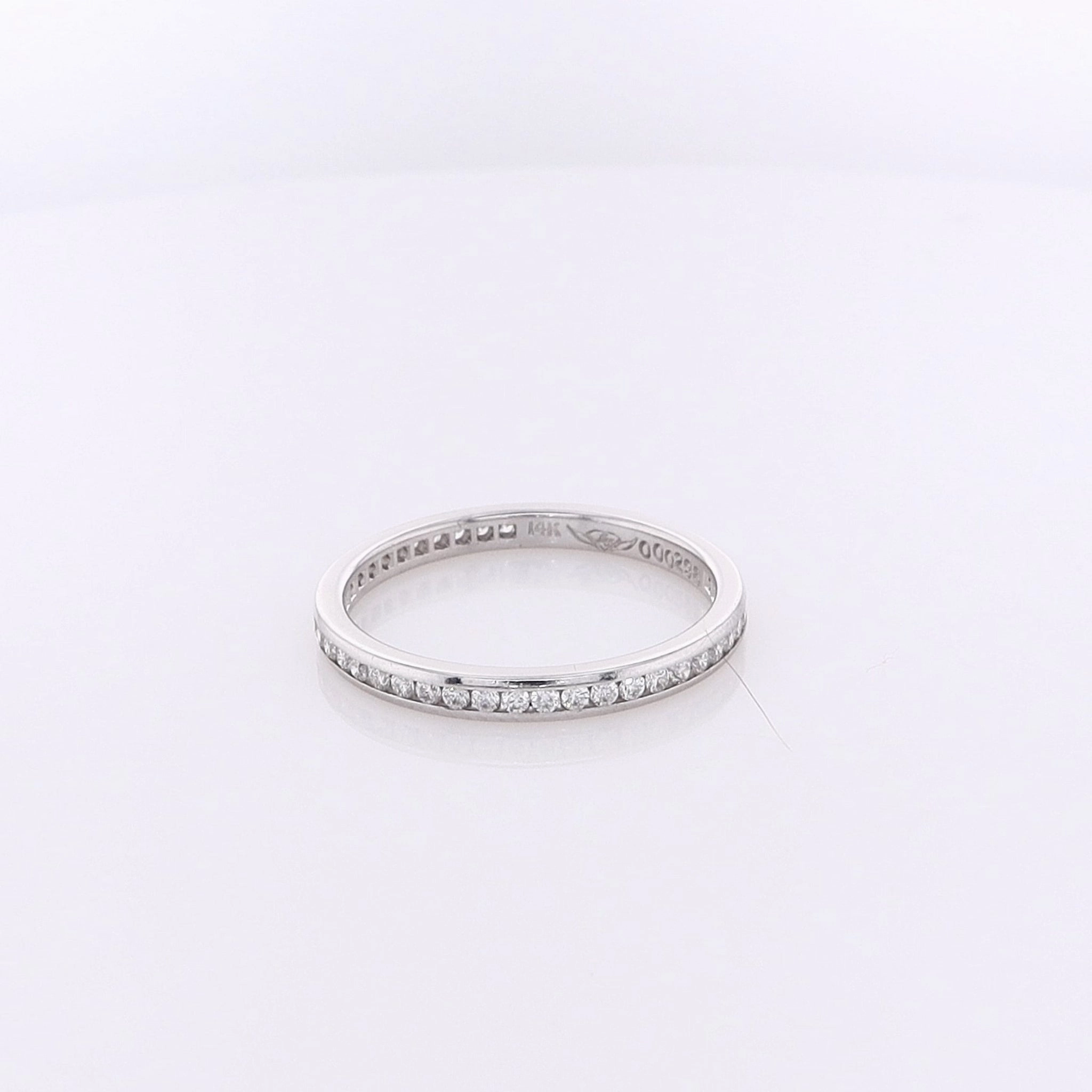 Estate 14 Karat White Gold Eternity Diamond Wedding Band