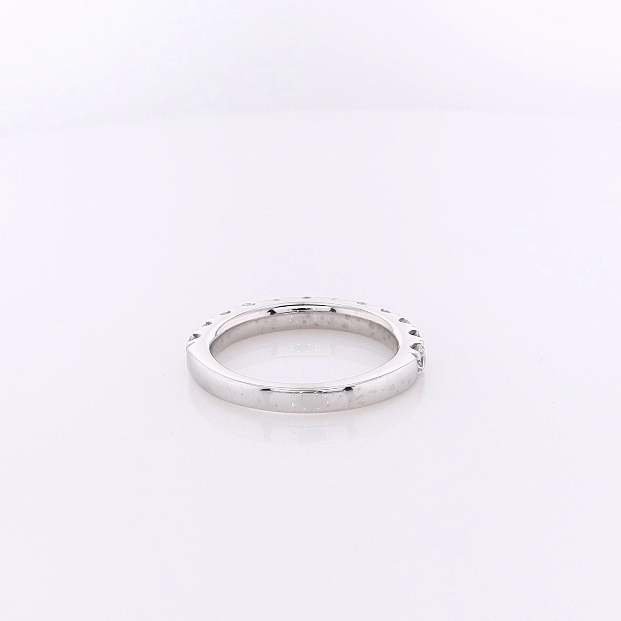 Estate 14 Karat White Gold Micropave Diamond Wedding Band