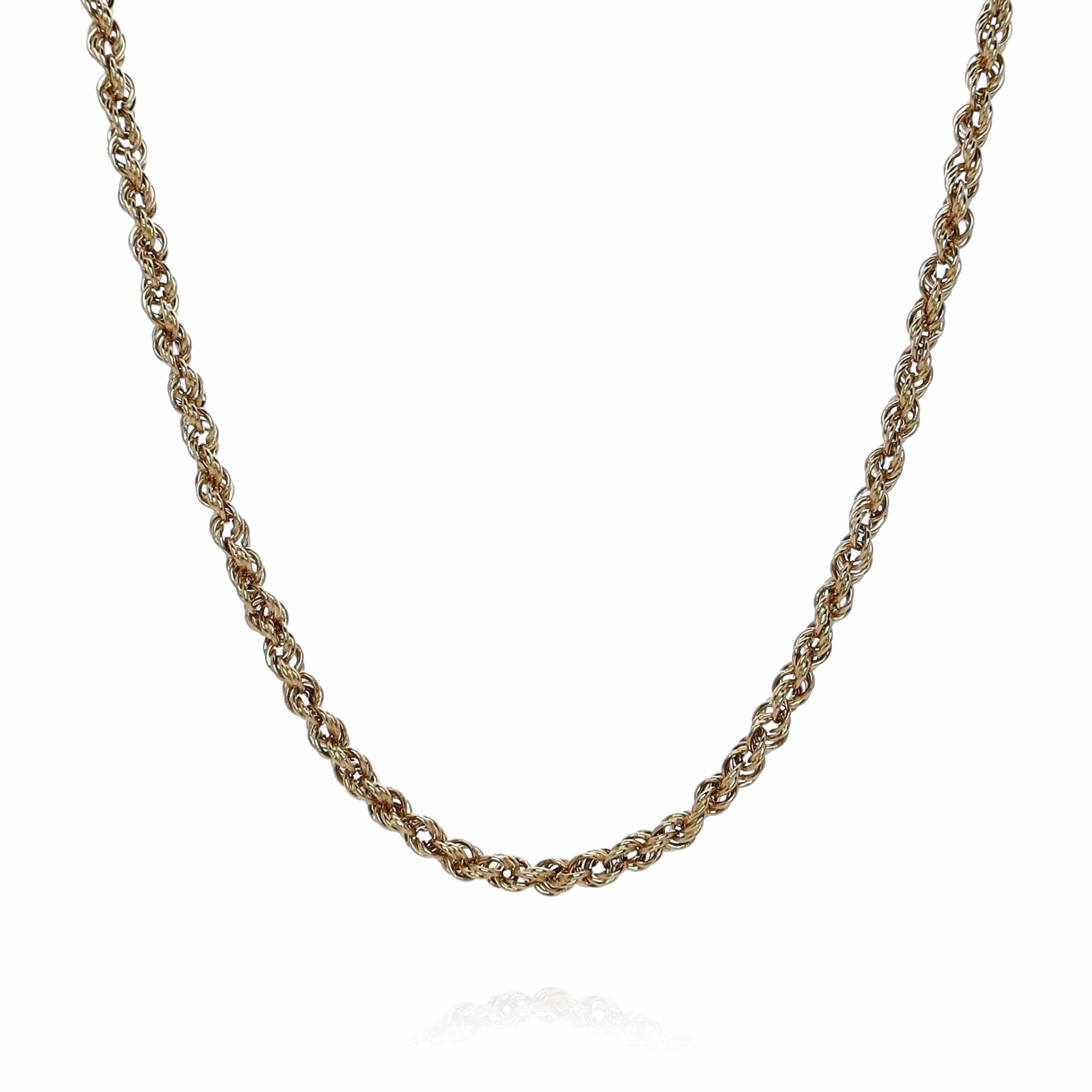 Estate 14k Yellow Gold 32" Rope Link Chain Necklace