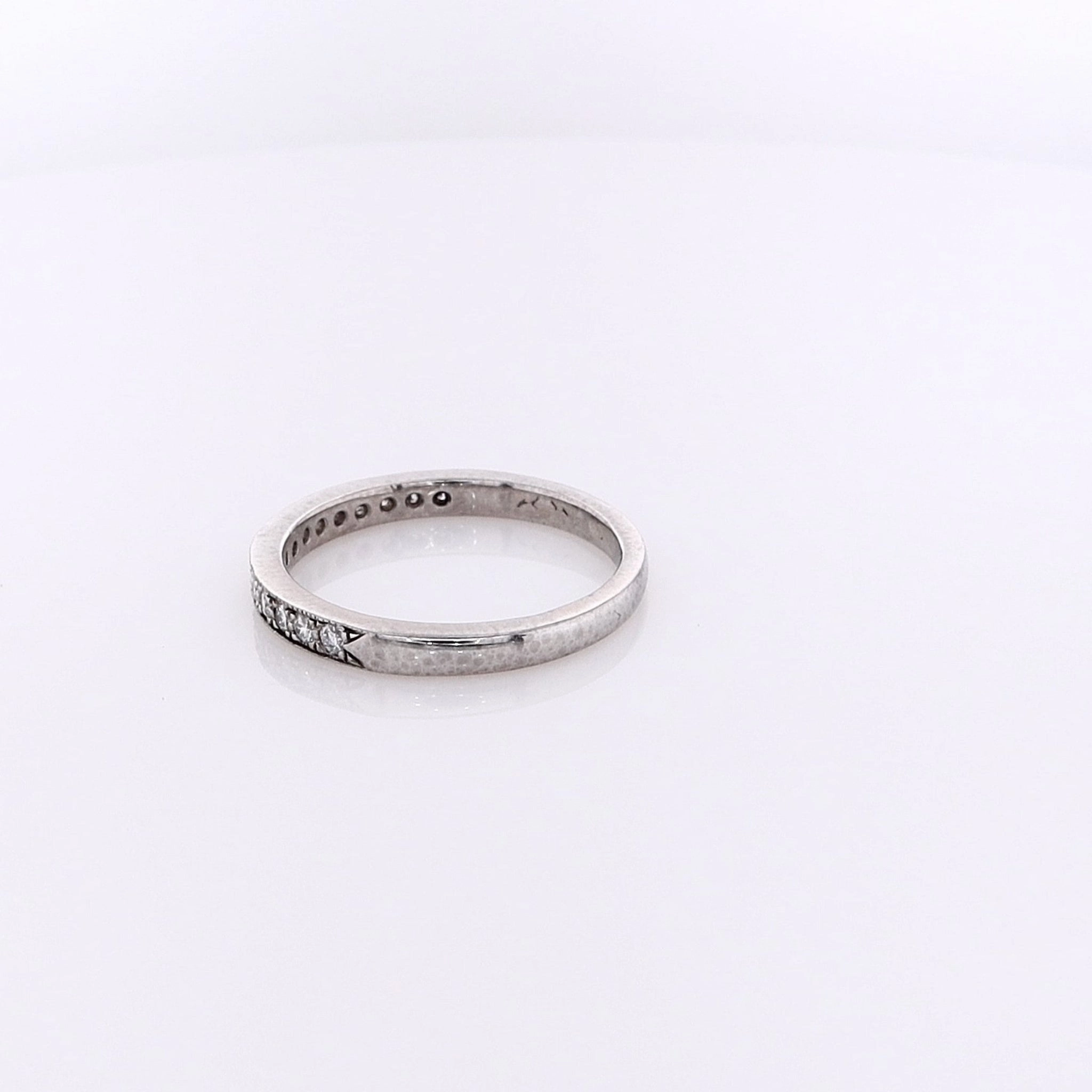 Estate 18 Karat White Gold Diamond Wedding Band