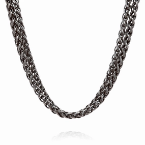 Estate David Yurman Sterling Silver 16" Double Wheat Link Chain Necklace